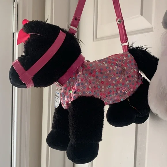 Two Super Poochie And Co Little Girls Plush Animal Shaped Purse. - Picture 7 of 15